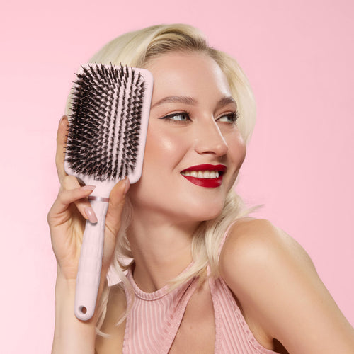 Detangling Paddle Brush - Nylon Bristles with Boar