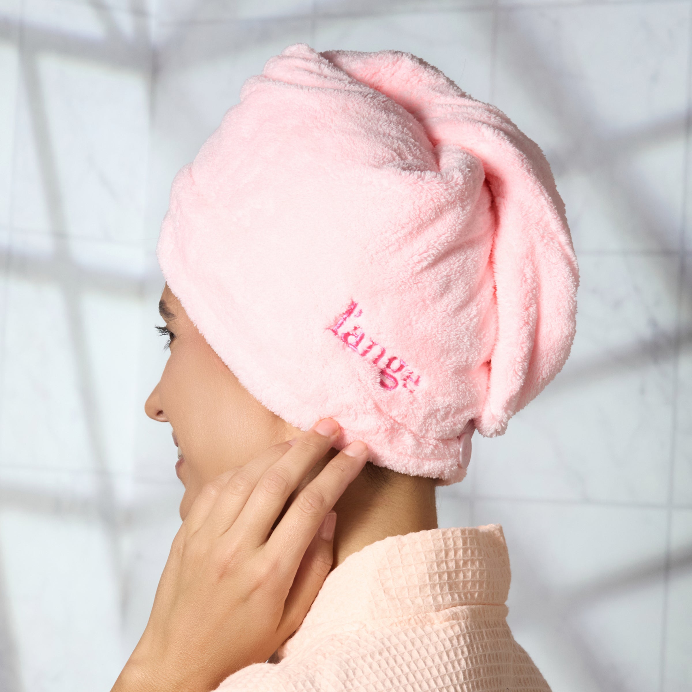 Plush Hair Wrap Towel Medium Ultra-Absorbent Coral Fleece 2-Pack