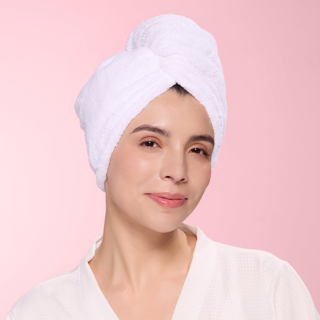 Plush Hair Wrap Towel Medium Ultra-Absorbent Coral Fleece