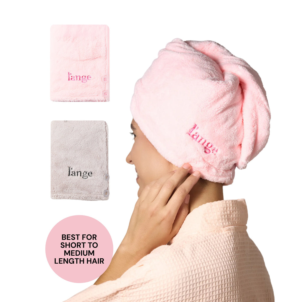 Plush Hair Wrap Towel Medium Ultra-Absorbent Coral Fleece 2-Pack